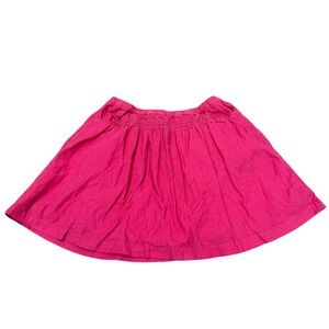 Mini‎ Boden Girls Pink Corduroy Skirt Lined Smocked Waist Pockets Sz 7-8Y Spring
